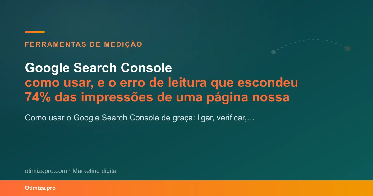 Google Search Console: como usar, e o erro de leitura que escondeu 74% das impressões d...
