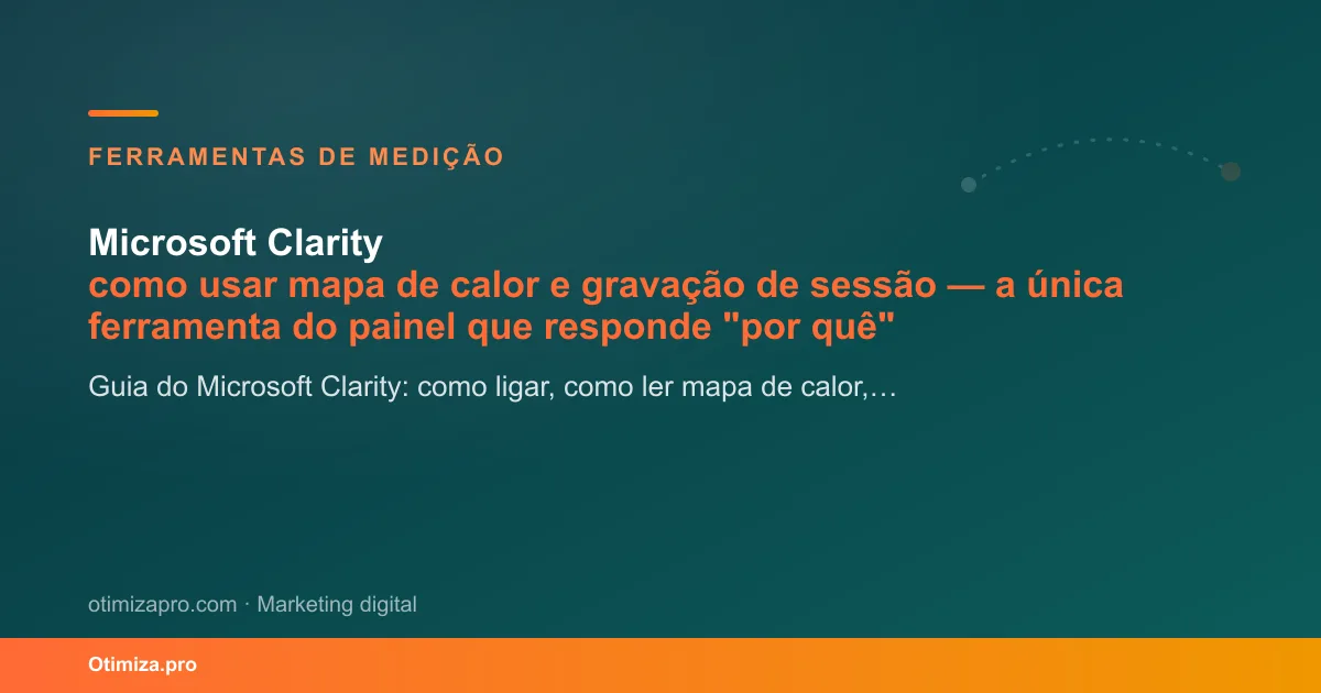 Microsoft Clarity: como usar mapa de calor e gravação de sessão — a única ferramenta do...